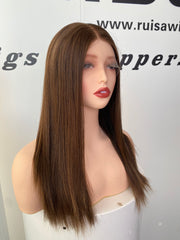 Slavic human hair sheitel wig Long Straight