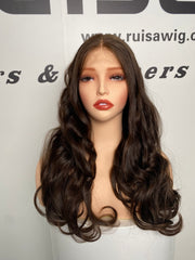 22" Russian hair Sheitel lace wig layered